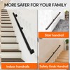 RECTOO 2FT Square Stair Railing Indoor, Black Wall Mount Handrail