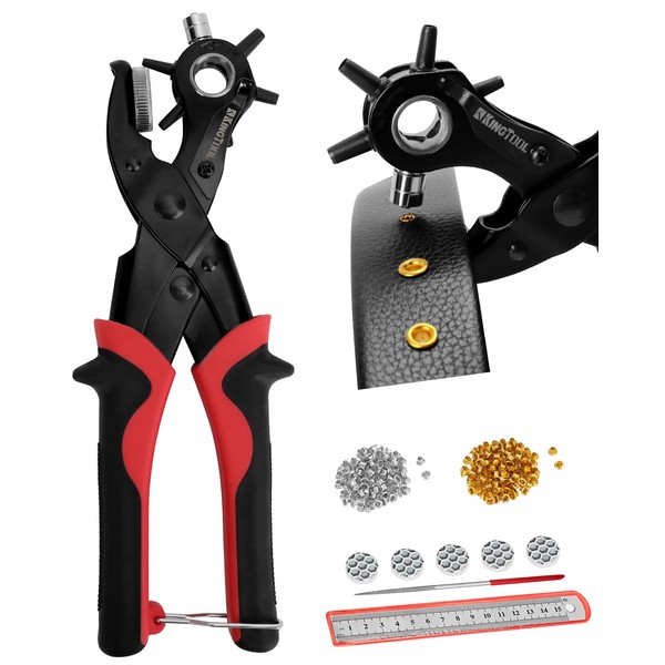 KingTool 2 in 1 Professional Leather Hole Punch with Grommet