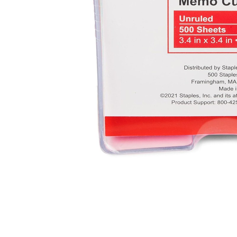 Staples® Assorted Colors Cube Memo Pad 500 Sheets
