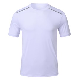 Huayuzh UV Shirt Men's Rash Guard T-Shirt Swimming Shirt UPF 50+ Quick Drying Lightweight Breathable Surfing Hiking Top, 10-White