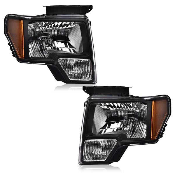 ALLGOOD Headlights Compatible with 2009-2014 Ford F150 Headlamps Driver &