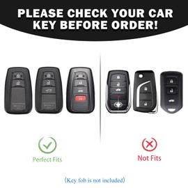 OFF WE GO for Toyota Key Fob Cover with Keychain, Zinc Alloy and TPU Protection Key Case for 2018-2025 Toyota Camry RAV4 Highlander Avalon C-HR Prius Corolla GT86 Smart Key Holder, Pink