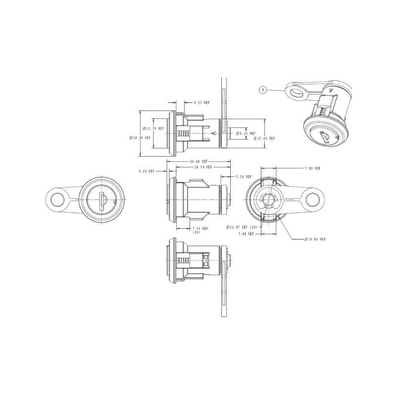 Autocar A5090009-001 CYL DR LK IGN & Key Set Keycode