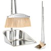 VOOWO Broom with Dustpan Combo Set, 46" Stainless Steel Broom