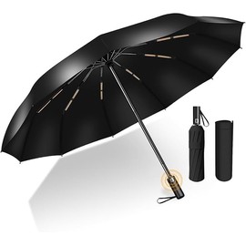 MACWE Men's Umbrella, Folding Umbrella, 41.3 inches (105 cm) Large Size, Compatible with Heavy Rains, Lightweight, Durable, 24 Ribs, One-Touch Automatic Opening/Closing, Men's Umbrella, Strong and