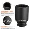 sourcing map 12-Point Deep Impact Socket 1/2 Inch Drive 38mm