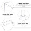 Hemobllo DIY Lamp Shade Frame - Iron Lampshade Frame Metal
