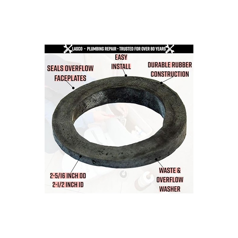 LASCO 02-3027 Bathtub Sponge Gasket for Waste And Overflow Plate,