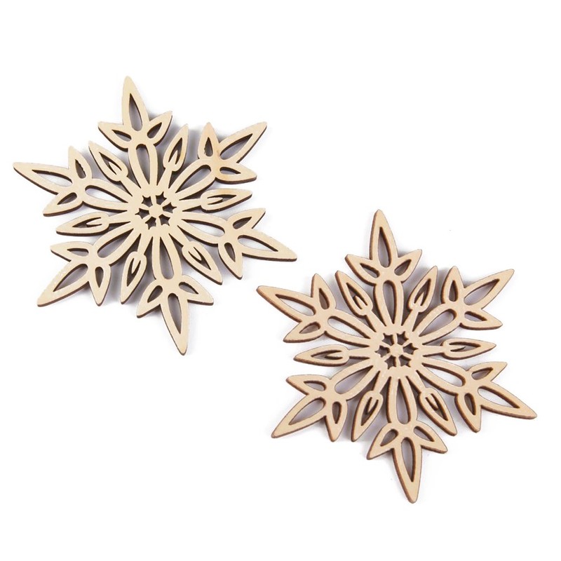 LUOEM Wooden Snowflake Pendants Christmas Decoration Hanging Decorations with String