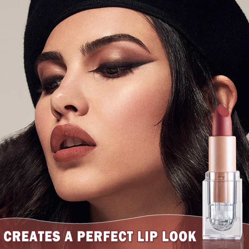 IONSGAKO Matte Nude Lipstick Velvet Lip Gloss Non-Fading Non-Sticky Cup