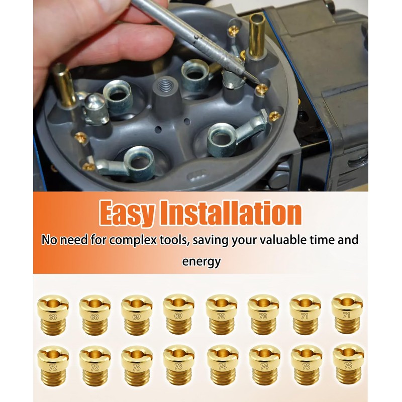 Carburetor Main Jet Kits (Thread size: 1/4"-32) compatible with Holley
