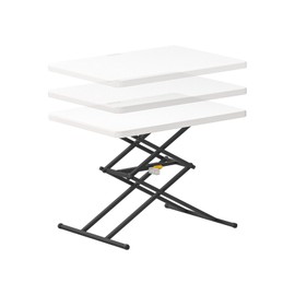 FanttikOutdoor Zeta X1 Pro, 28 inch Quick Pop Up Table, One-Handed Height Adjustment, 3 Heights, No Assembly, Multi-Functional Personal Activity Table, TV Tray, Portable Dinner Table, Granite White