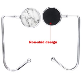 LESHIRY Purse Hook Hanger, Purse Table Hook Holder Bag Hanger, Handbag Storage Decor Table Hook for Women (2pack hook white purple marble)