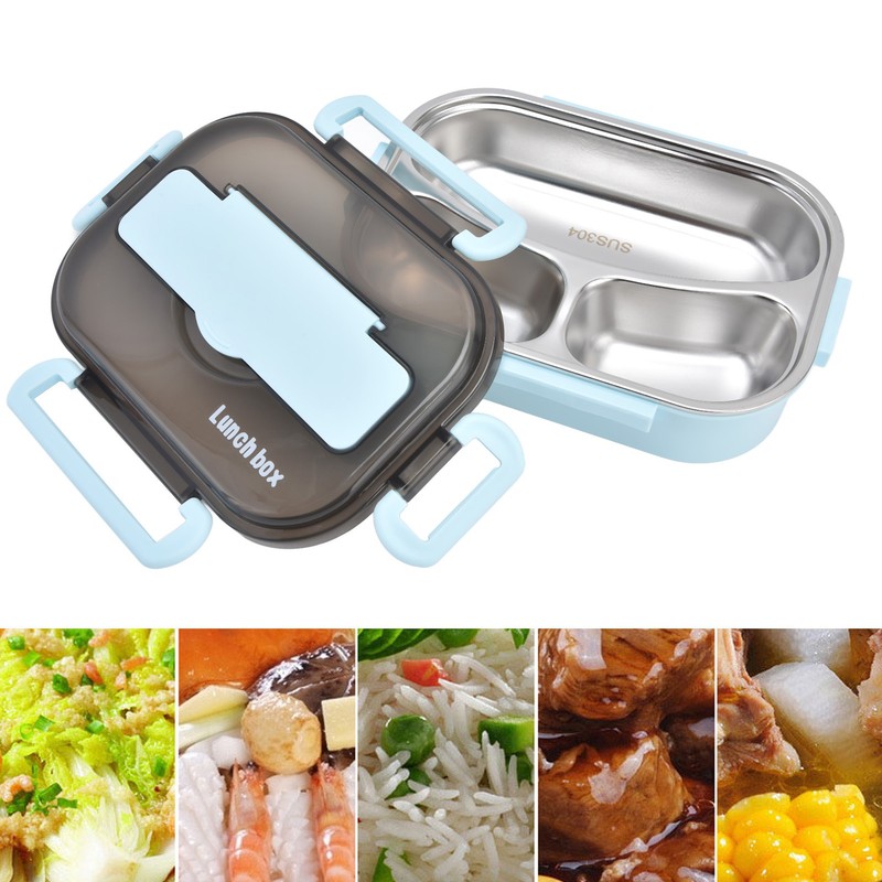 1L Bento Box 304 Stainless Steel Compartment Leak Proof Portable