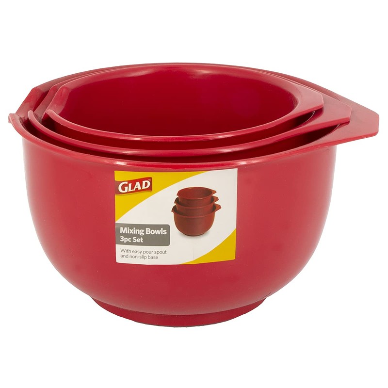 GLAD Mixing Bowls with Pour Spout, Set of 3 |