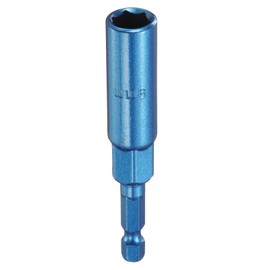 sourcing map Nut Driver 9mm Hex Drive Socket CR-V Steel Power Screw Drill Bits Socket Wrench Tools with 1/4" Quick Change Hex Shank for Power Drills Impact Drivers, Blue