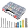 HongWay 370pcs Plastic Drywall Wall Anchors Kit with Screws, Includes