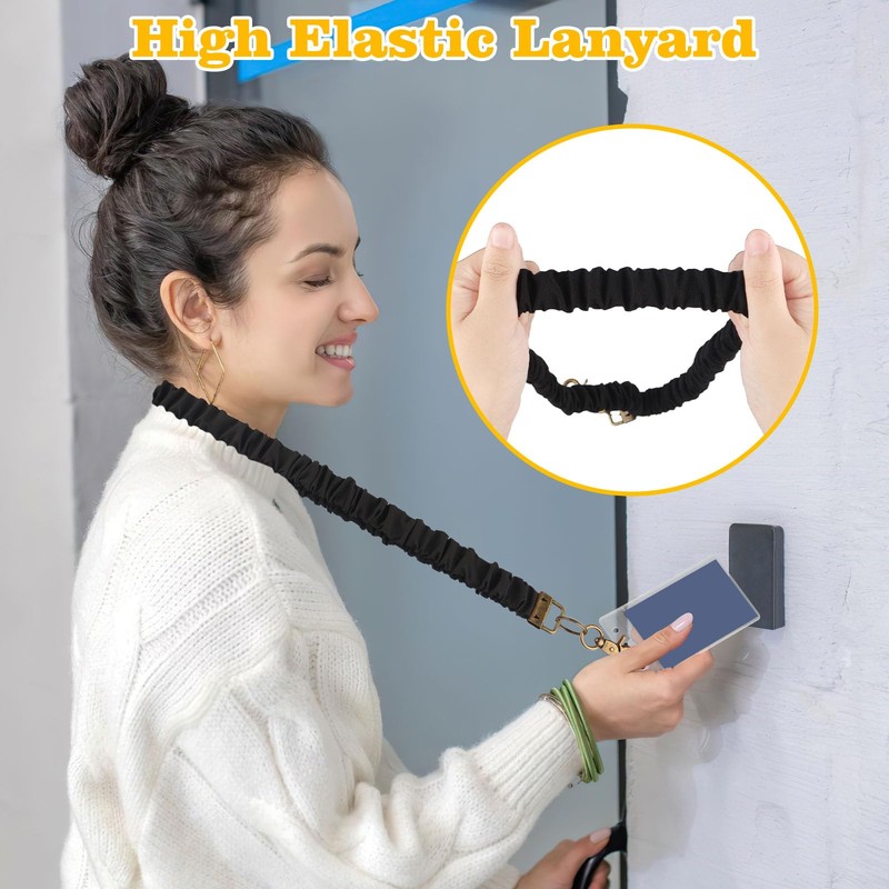 2 Pcs Stretchy Scrunchie lanyards with 4 Card Holders for