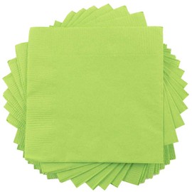 JAM PAPER Medium Lunch Napkins - 6 1/2 x 6 1/2 - Lime Green - 80/Pack