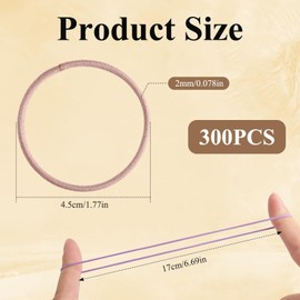 300 Stück Bunt Haargummi Haargummi Damen Ohne Metall Elastische Zopfgummis 4.5 Cm Dünne Haargummis für Pferdeschwanz Lockiges Haar Kinder Frauen