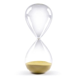 SWISSELITE Hourglass Sand Timers, Hourglass Sand Clock Inspired Glass for Home, Desk, Office Decor (8Inch-45Mins Bright Gold)
