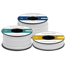 Abma Cord Rubber Cord 3 mm x 10 m Rubber Cord Elastic Cord Round Rubber Cord for Backpack, Party Hats, Jewellery, Crafts, Camping, Tent - White and Black