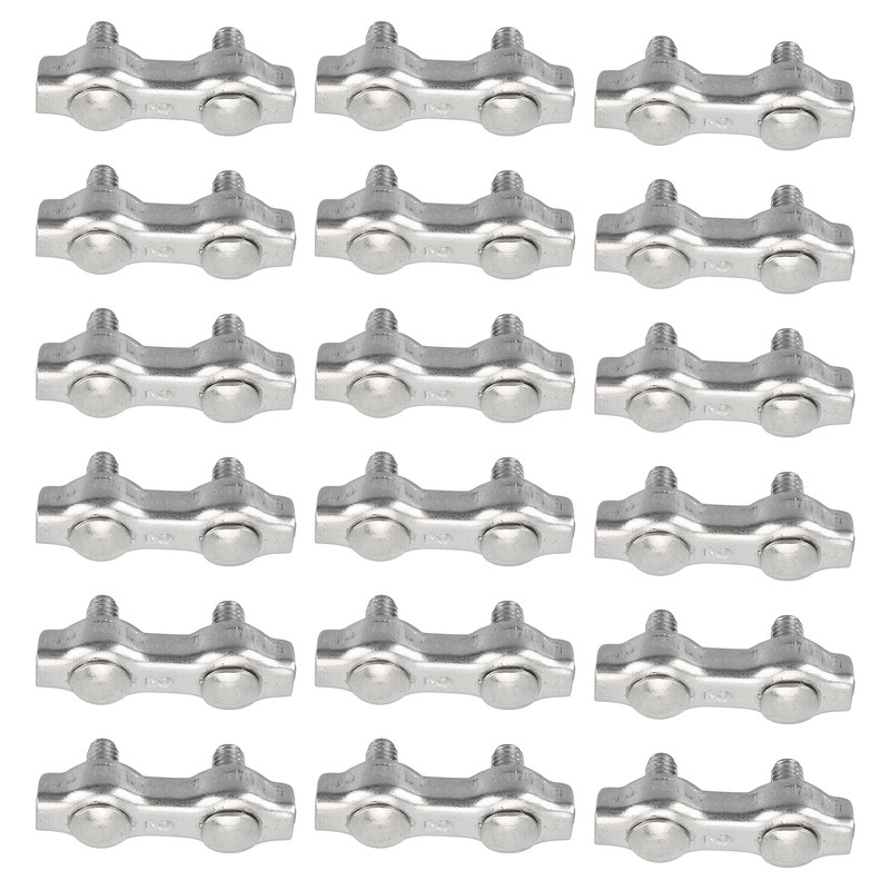 18pcs M2 Duplex Wire Rope Clip Cable Clamps Stainless Steel