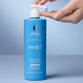 BioNike Aknet - Gel Detergente Viso e Corpo per Pelle Grassa e a Tendenza Acneica, Riequilibra e Purifica la Pelle, Migliora le Imperfezioni, 400 ml