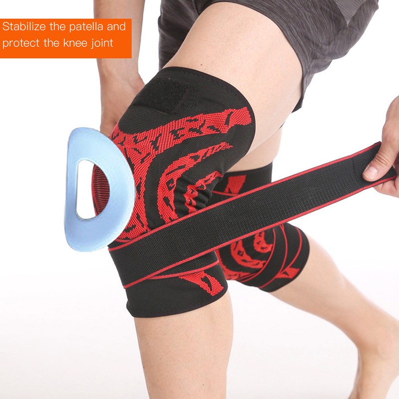2Pcs Elastic Knee Compression Sleeve Breathable Sports Knee Brace for