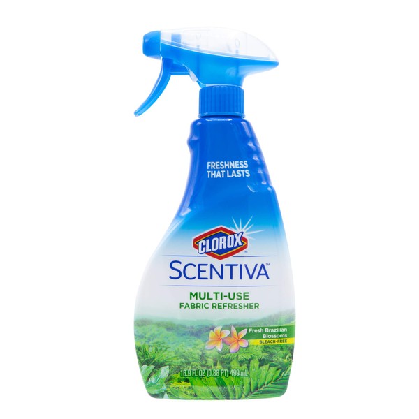 Clorox - BB0703 Scentiva Multi-Use Fabric Refresher Spray | Fabric Freshener for Closets, Upholstery, Curtains, and Carpets | Fresh Brazilian Blossoms | 16.9 Ounces
