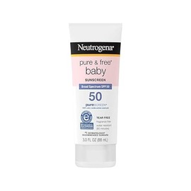 Neutrogena Pure & Free Baby Mineral Sunscreen Lotion with Broad Spectrum SPF 50 & Zinc Oxide, Water-Resistant, Hypoallergenic & Tear-Free Baby Sunscreen, 3 fl. oz, 3 pk