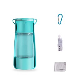 Botella de agua portátil SHAFGO 2 en 1 para cachorros, dispensador de agua de viaje, sin derrames para caminar, apto para lavaplatos