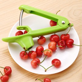 Cherry Pitter Cherry Stone Remover, Cherry Stone Fruit Cherry Pitter Remover Olive Corer Remove Pit Seeds Gadget Stoner, Stainless Steel Cherry Pitter for Quick Removal Fruit Stones, Green