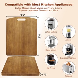 Sliding Tray for Coffee Maker - Solid Wooden Appliance Slider with 360° Smooth Rolling Wheels for Heavy Kitchen Appliances, Easy Under - Cabinet Access (Approach 14.5" D x 9.5" W)