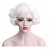 Stfantasy Peluca Blanco Rizado Con Fleco Stfantasy