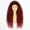 Sapphirewigs Curly Headband Wig Long Red Synthetic Wig Loose Water