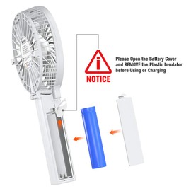 VersionTECH. Mini Portable Fan, USB Battery Operated Desk Fan, Small Personal Handheld Table Fan with USB Rechargeable Cooling Folding Electric Fan for Travel Office Room Household White