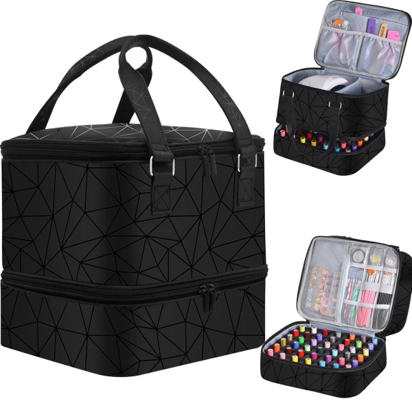 FCQQYWZ Nail Polish Organizer Case - Holds 42+ Bottles (15Ml/0.5