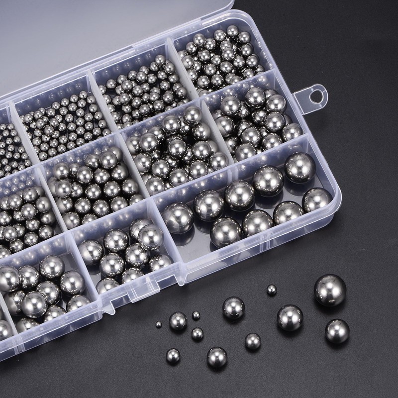 sourcing map 285pcs G16 Precision Balls Assortment Kit 3/32"- 1/2"