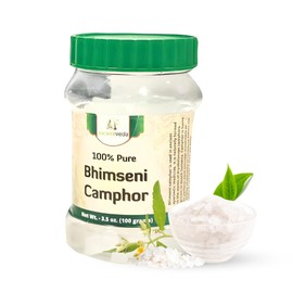 ANCIENT VEDA 100% Pure Natural Bhimseni Camphor Tablet | Aromatherapy Camphor | Refreshing Fragrance, Enhancing Concentrations | Tablet for Puja, Alcanfor Tablets, Kapoor for Pooja - (100 Grams)