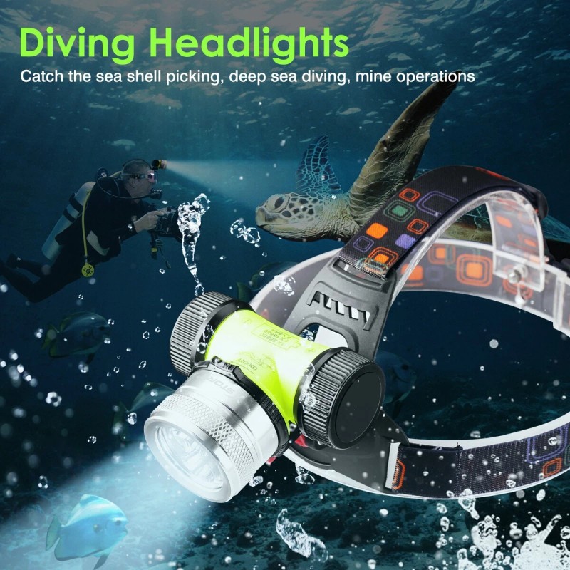 X.store Underwater 262ft Waterproof Scuba Diving Light LED Headlamp Headlight