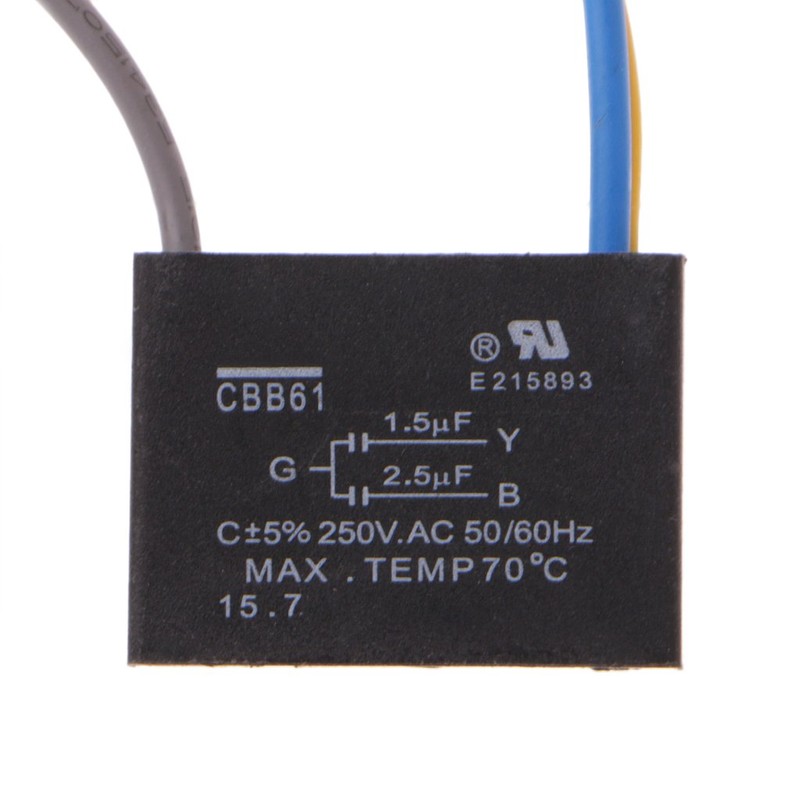 BOBEINI CBB61 Ceiling Fan Capacitor 1.5uF + 2.5uF 3 Wire