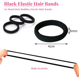 uunida - Ligas para cabello Niña y Bebé - Donas para el Cabello - Ligas para Moños para Niñas - 70 pzas de 4 cms (Negro)