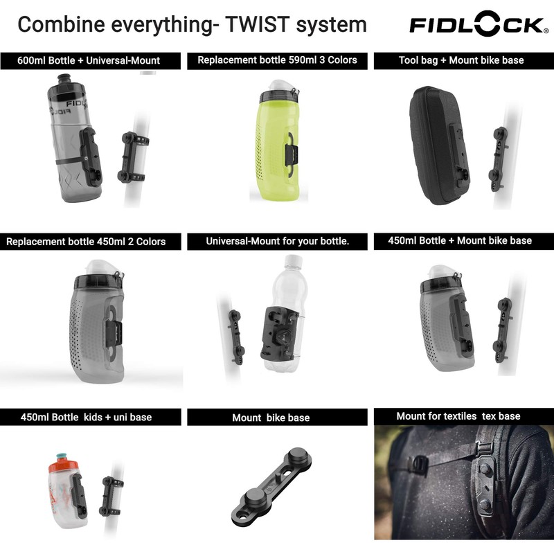 Fidlock Set di borraccia Twist Bottle 800 + base nera