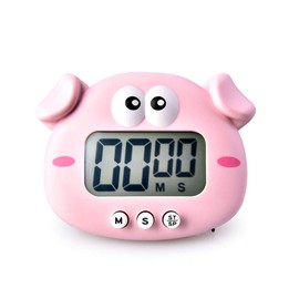 Kids Timer,Cute Count Down & Up Timer,LCD Display for Study Teaching Games (Pig)