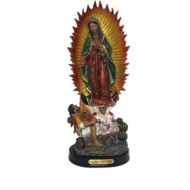 Generic Our Lady of Guadalupe & San Juan Diego Statue, 12" Tall, Multicolor