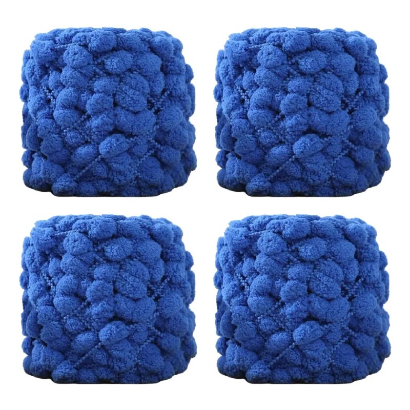 Hilo Grueso Con Pompones, 4 Bolas, Para Tejer A Mano,