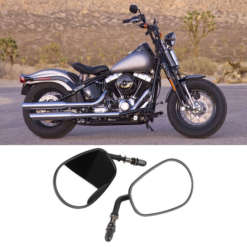 2PCS Motorcycle Motorbike Modified Oval Rearview Mirror Reflective Rear View