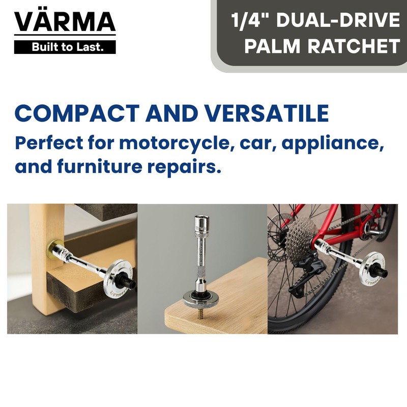 VÄRMA Dual-Drive Palm Ratchet Set (2Pcs) – Compact 1/4" Micro