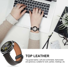 Magnetic Leather Strap for Garmin Venu 2S/Venu 3S/Vivoactive 4S/Vivomove 3S, Elegant Leather for Men and Women, Adjustable Replacement Strap Compatible with Garmin Venu 2S Watch Strap (Black)
